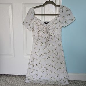 Women's Floral Dress With Adjustable Neckline